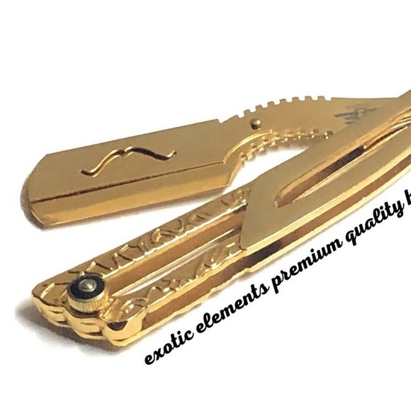 Gold Barbershop Straight Edge Shaving Razor Blade - Picture 2 of 5